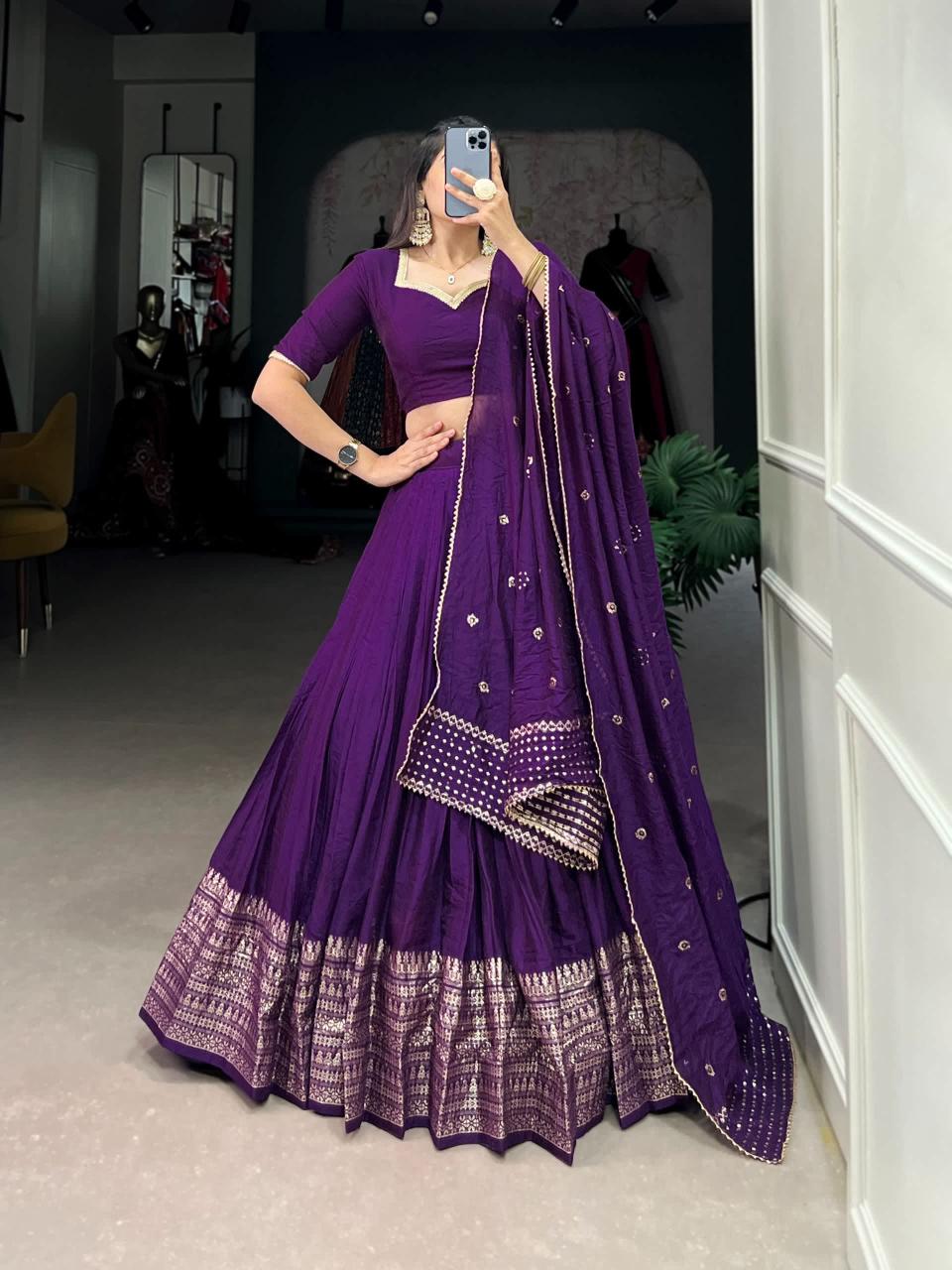 purple Lehenga choli online shopping in Kerala